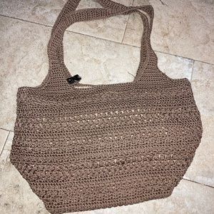 Brown Lina crochet handbag.